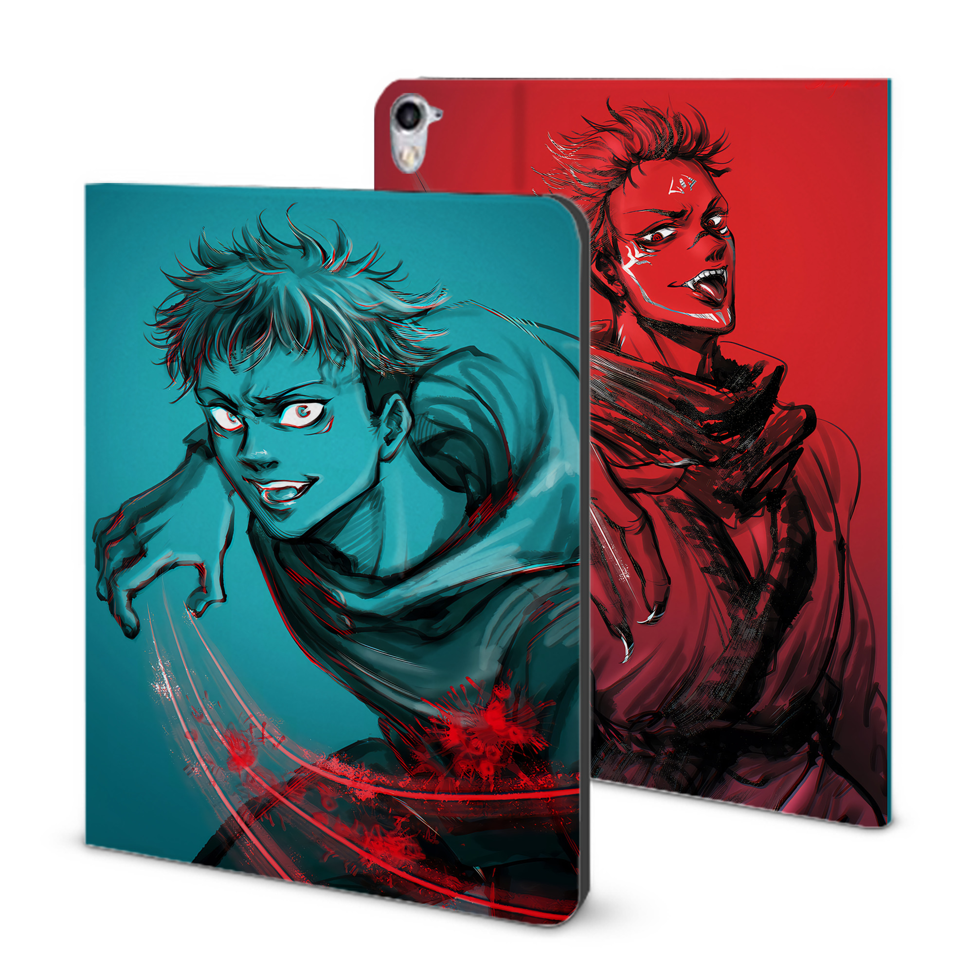 （画像用） 呪術廻戦 Jujutsu Kaisen IPad ケース ブック型 PUレザー TPU 耐衝撃 軽量 薄型 ペン収納なし 全面保護 IPad 各モデル対応